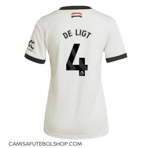 Camisa de time de futebol Manchester United Matthijs de Ligt #4 Replicas 3º Equipamento Feminina 2024-25 Manga Curta